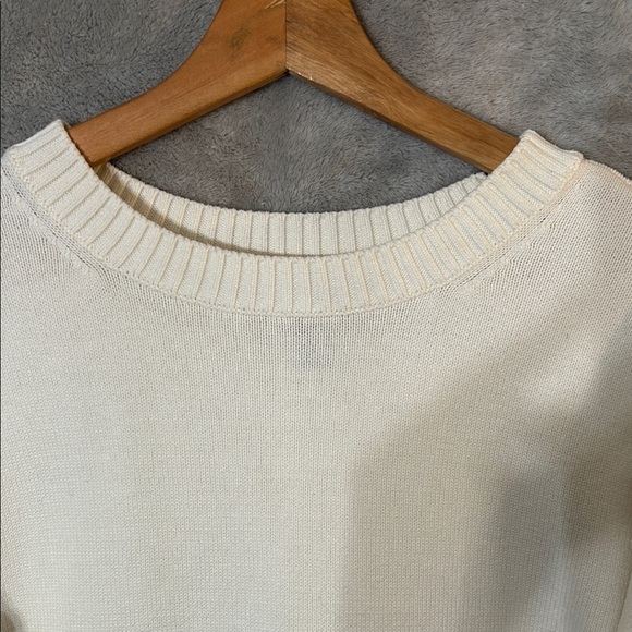 Lands End Classic Cream Women's Crew Neck Sweater - Picture 6 of 10